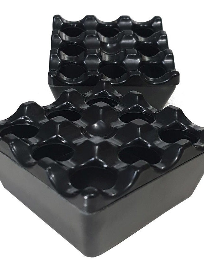 trmaker TR Maker - 2 X Fireproof Plastic 9 Hollow Grid Cigarette Ashtray - Indoor or Outdoor Cigarette Ashtray - Ash Container for Smoker with Grid Lid Set of 2 (Round - 3.5"x3.5") - Image 5