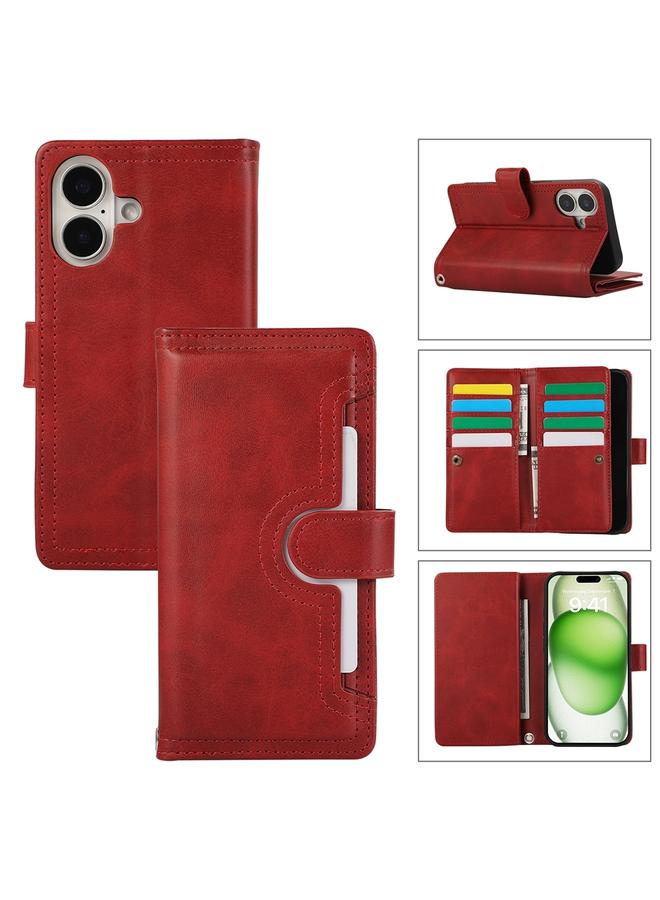 اس-توب جراب هاتف جلدي مع سوار معصم وفتحة بطاقة لهاتف iPhone 16 Plus - Image 1