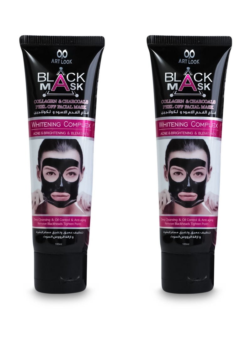 أرت لوك قناع الفحم الأسود والكولاجين 100مل من قطعتين - Image 1
