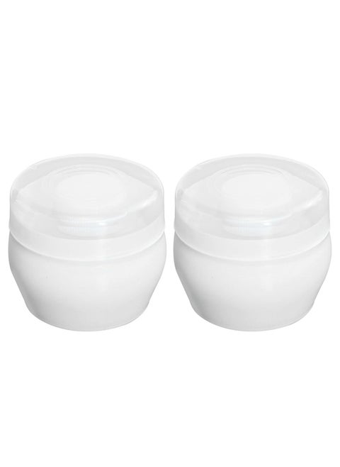 2 Sets Soft Powder Puff with Case – Face and Body Powder Container for Newborns (White).