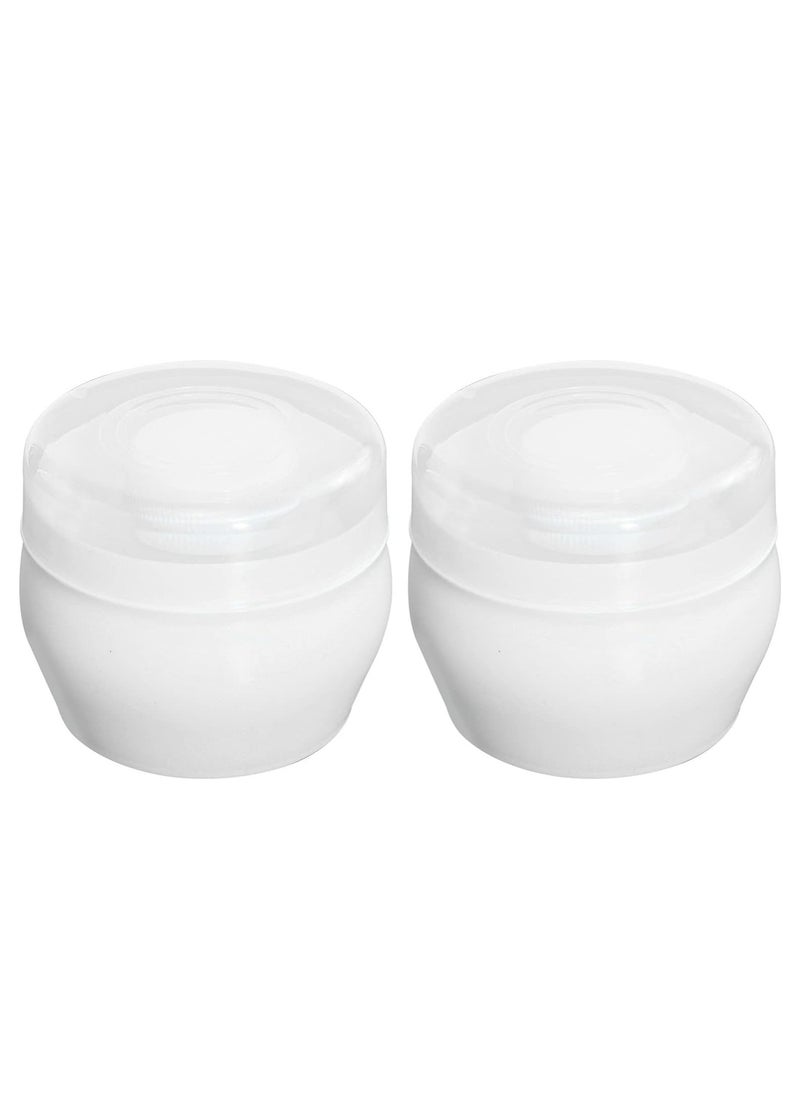 Oasisgalore 2 Sets Soft Powder Puff with Case – Face and Body Powder Container for Newborns (White).  - Image 1