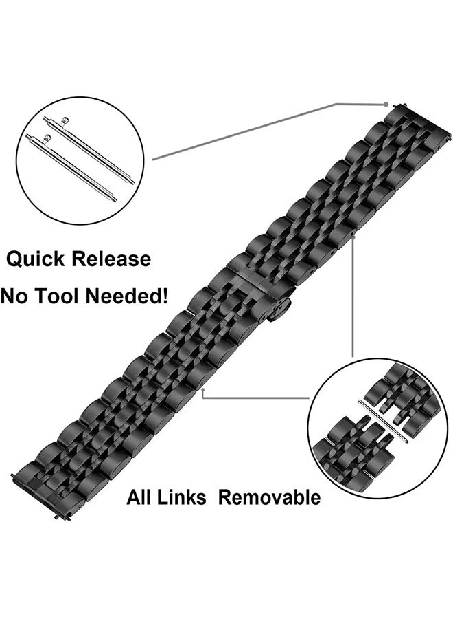 O Ozone Metal Watch Strap For Redmi Watch 3 Active/Redmi Watch 3 Lite Wristband Stainless Steel Strap Bracelet for Men Women- Black - Image 4