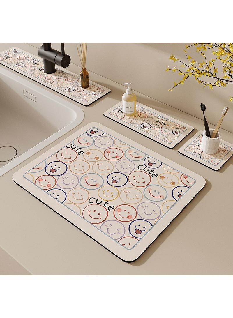 عام مجموعة من 4 الكرتون حوض غسيل المياه ماصة حصيرة الحمام أعلى الجدول صنبور المياه استنزاف حصيرة حوض غسيل بالوعة دياتوم مكافحة سبلاش كوستر - Image 1