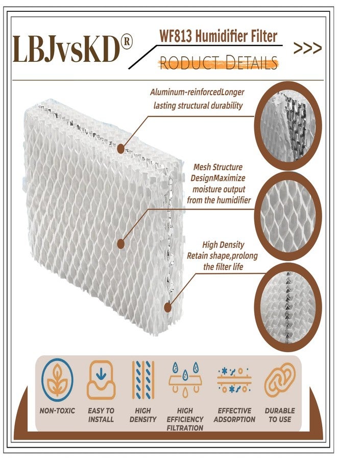 LBJvsKD Replaces for Equate Humidifier Filters Replacement WF813-6pk, Cool Mist Humidifiers Wick Filters, Fits Relion RCM832/RCM-832N, Procare PCWF813, Protec, Equate EQ-2119-UL/EQWF813 - Image 5
