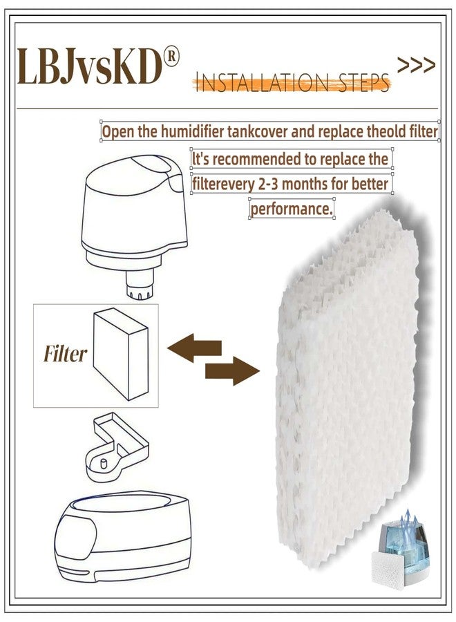 LBJvsKD Replaces for Equate Humidifier Filters Replacement WF813-6pk, Cool Mist Humidifiers Wick Filters, Fits Relion RCM832/RCM-832N, Procare PCWF813, Protec, Equate EQ-2119-UL/EQWF813 - Image 2