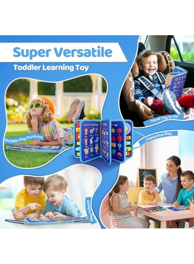 Montessori Toddler Montessori Toy, Sensory Board for 1-4 year olds, educational airplane and car travel toys, fine motor skills learning activities, birthday gifts for boys and girls (Blue) - Image 4