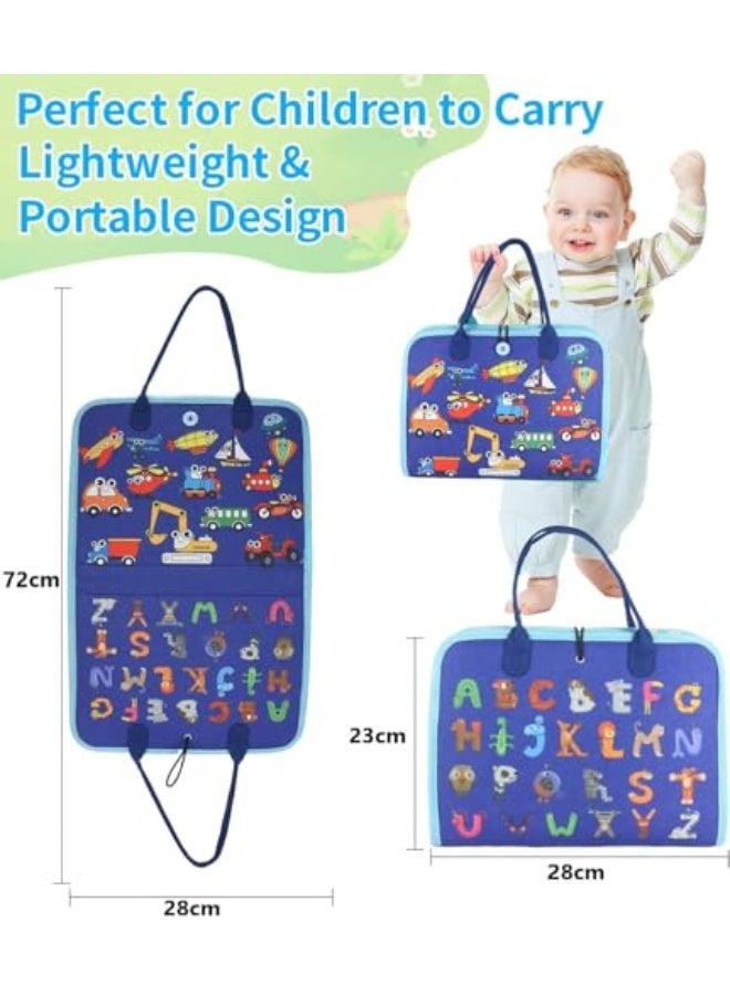 Montessori Toddler Montessori Toy, Sensory Board for 1-4 year olds, educational airplane and car travel toys, fine motor skills learning activities, birthday gifts for boys and girls (Blue) - Image 5