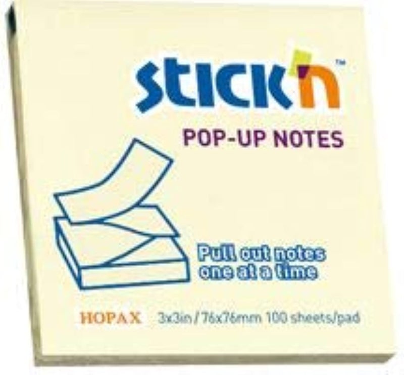 HOPAX-Stick'n 21395 Sticky Note 76X76 mm - Yellow, 100 Sheets