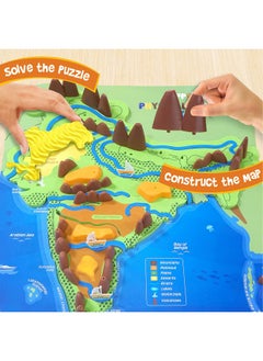 Imagimake Imagimake Kid's Mapology - Physical Features of India Learn 50+ Geographical Features Like Mountains, Rivers, Plateaus Educational Toy and Learning Aid Puzzles for Age 5 Years+,Color Multi  - Image 3