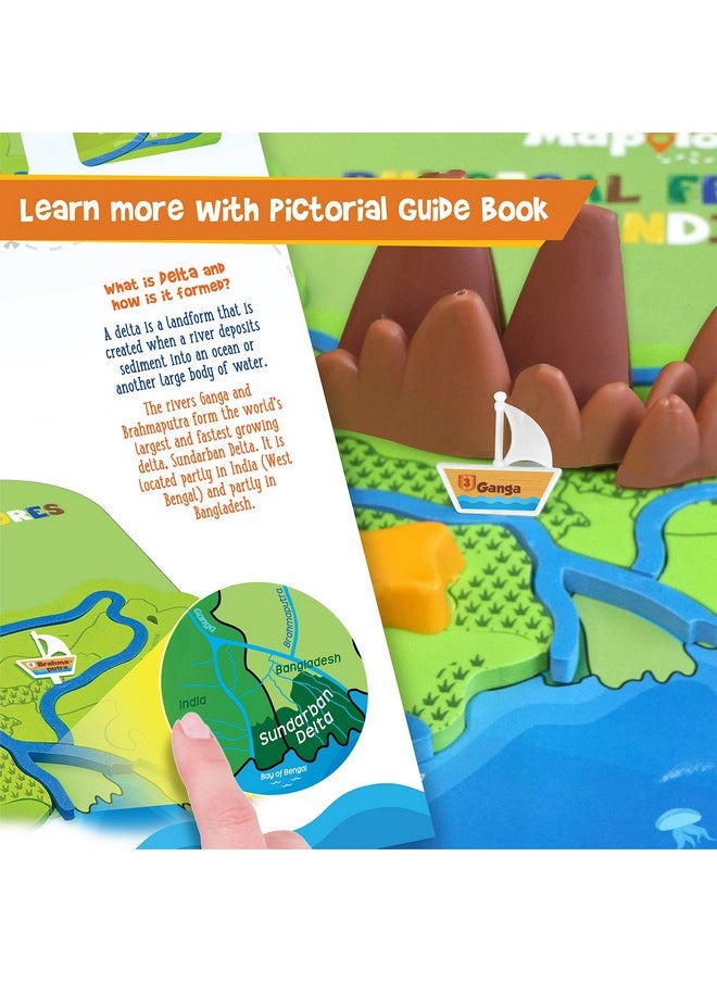 Imagimake - Imagimake Kid's Mapology - Physical Features of India Learn 50+ Geographical Features Like Mountains, Rivers, Plateaus Educational Toy and Learning Aid Puzzles for Age 5 Years+,Color Multi - Image 1