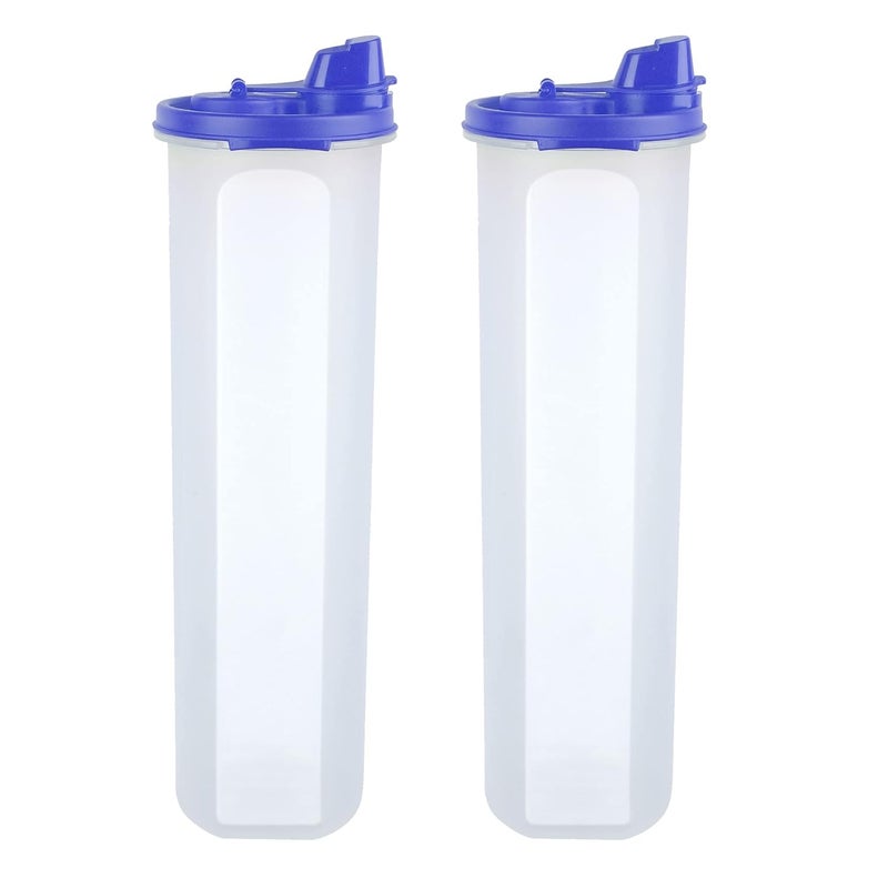 SIMPARTE AirTight Leak Proof Plastic Oil Pourer Sauces Olive Refined Oils Easy Flow BPA Free Refrigerator Safe Blue Set of 2 1100ml - Image 2