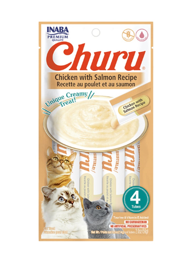 INABA علاج القطط تشورو بالدجاج ووصفة السلمون - Image 1