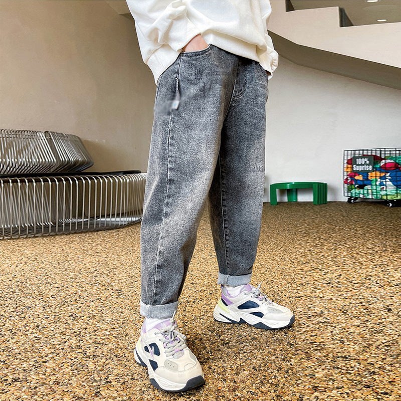 Boys Fashion Denim Jeans 2023 Spring Summer Grey 