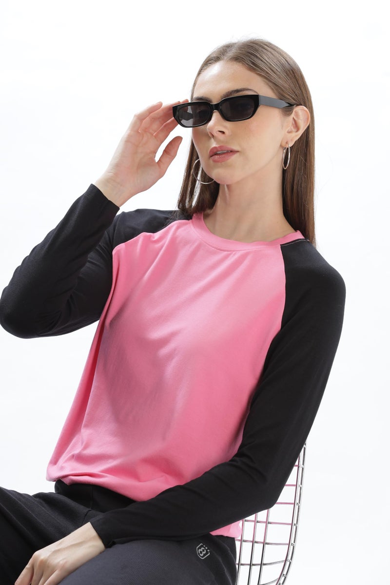 DOMIN8 Women's T Shirt with Contrast Color Raglan Full Sleeve - Image 5