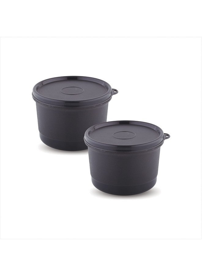 Attro Set of 2 Micron Stainless Steel Double Wall Storage Containers Airtight & Leak Proof Containers for Office Use, School, Picnic, 550 ml - Black - Image 1