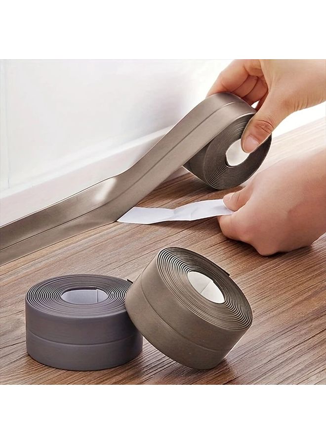 White Self Adhesive PVC Waterproof Floor Sealing Tape 1 Roll for Kitchen Bathroom - Image 1