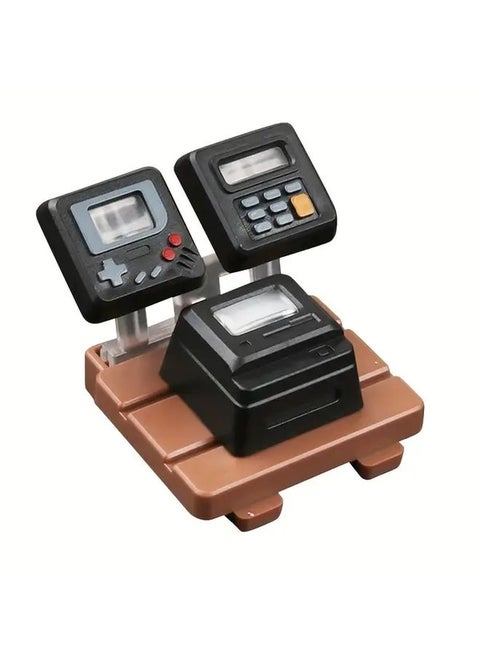 Retro Cartoon 3 In 1 Mini Mac Keyboard Keycaps ABS Resin Mechanical FC Changeable Pattern Light Transmission Classic Game Console Shape Black