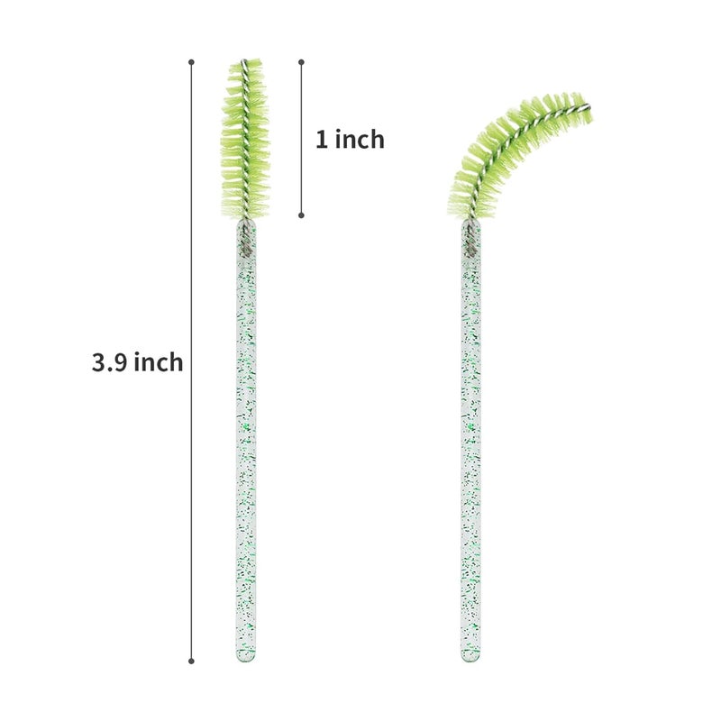 CHEFBEE 100PCS Disposable Eyelash Brush, Mascara Wands Makeup Brushes Applicators Kits for Eyelash Extensions and Eyebrow with Container (Green) - Image 5