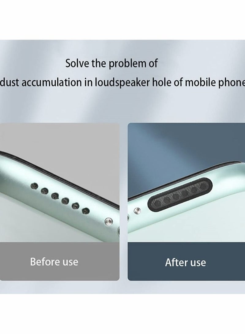 كابتن تيك Speaker Mesh Anti Dust Proof Adhesive Sticker, Speaker dustproof Sticker Dust Plugs, Protect The Phone Trumpet Dustproof Net for iPhone 13 / 12 / 12 Pro Max, Accessories Gift Tweezers (Black) - Image 2