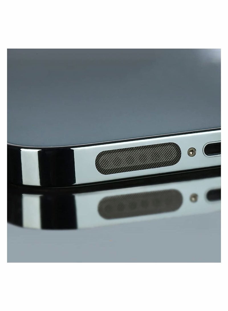 كابتن تيك Speaker Mesh Anti Dust Proof Adhesive Sticker, Speaker dustproof Sticker Dust Plugs, Protect The Phone Trumpet Dustproof Net for iPhone 13 / 12 / 12 Pro Max, Accessories Gift Tweezers (Black) - Image 3