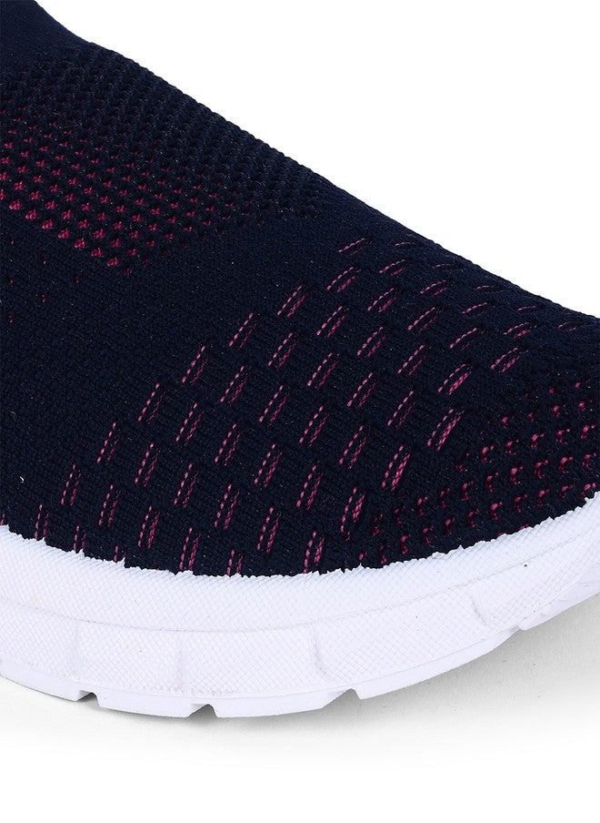 KATS Girls Lightweight Slip-On Sneakers with Perforations in Navy Blue - Image 5