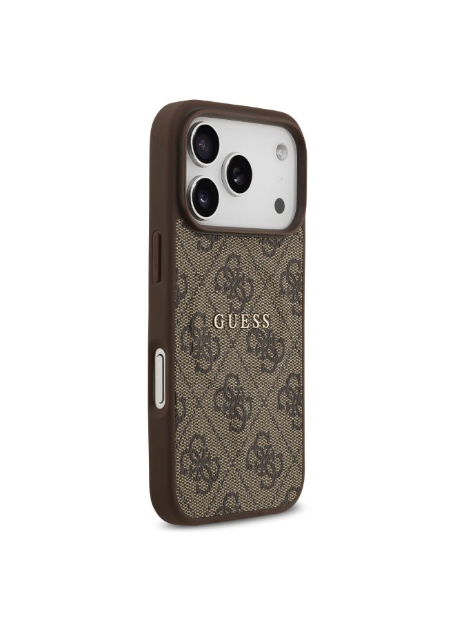 GUESS iPhone 17 Pro  MagSafe 4G PU Leather Case With Classic Logo  /  Magsafe Compatible / Ultra Slim / lightweight design / Easy Installation - Brown - Image 4
