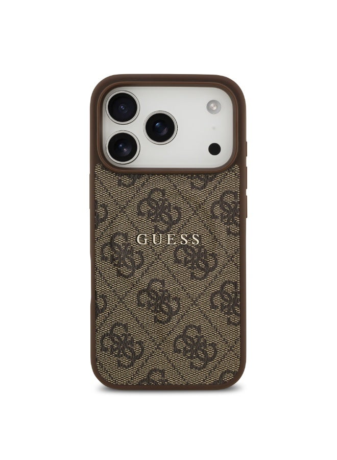 GUESS iPhone 17 Pro  MagSafe 4G PU Leather Case With Classic Logo  /  Magsafe Compatible / Ultra Slim / lightweight design / Easy Installation - Brown - Image 1
