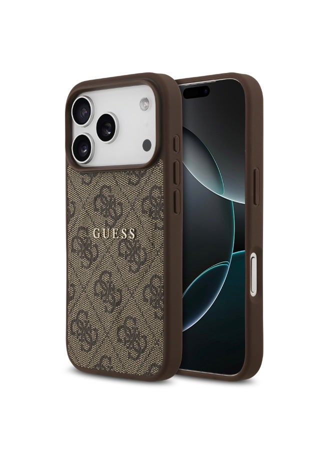 GUESS iPhone 17 Pro  MagSafe 4G PU Leather Case With Classic Logo  /  Magsafe Compatible / Ultra Slim / lightweight design / Easy Installation - Brown - Image 2