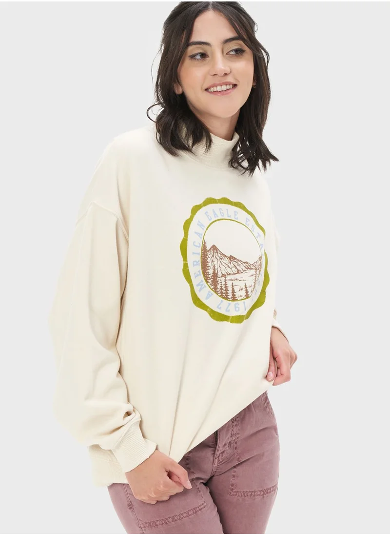 American Eagle Logo Detail Sweatshirt