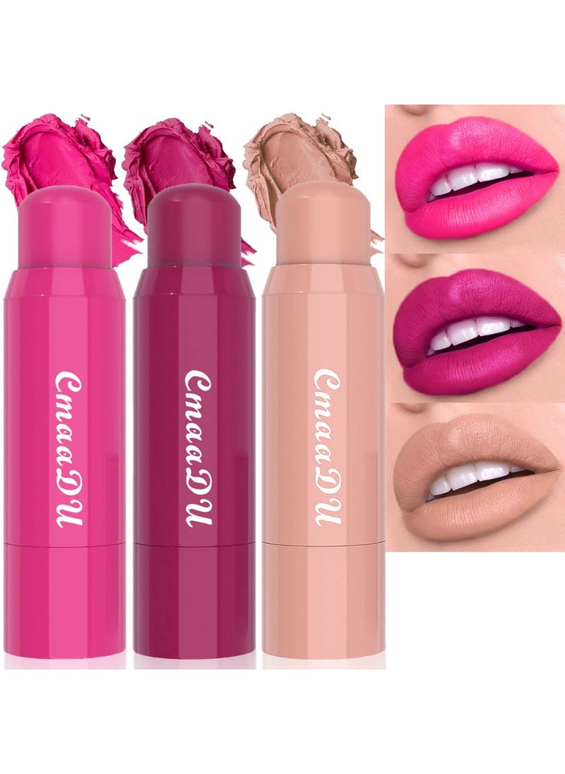 BINGBRUSH - 3 Colors Crayon Matte Longwear Lipstick Pack Set, Smooth Color Stick Ultimate Lip Eye Face Crayon for Makeup Collection - Nourishing Lipstick with a Matte Finish Waterproof Velvet Lipgloss Lip Stain - Image 1