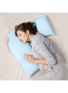 Rest Maternity V-Shaped Extra Smooth Pillow 70X70Cm Suitable For Neck And Back Support Sleeper Pillow Head Support Microfiber Pain Relief Blue  - Image 1