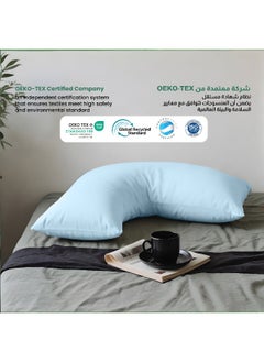 Rest Maternity V-Shaped Extra Smooth Pillow 70X70Cm Suitable For Neck And Back Support Sleeper Pillow Head Support Microfiber Pain Relief Blue  - Image 4