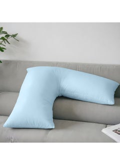 Rest Maternity V-Shaped Extra Smooth Pillow 70X70Cm Suitable For Neck And Back Support Sleeper Pillow Head Support Microfiber Pain Relief Blue  - Image 2