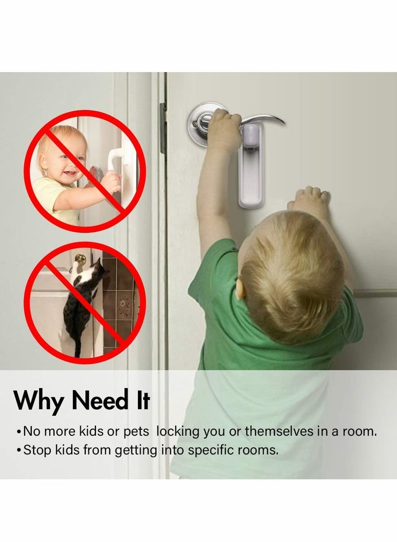 KASTWAVE 2 Pack Door Lever Lock Baby Proofing Door Handle Lock Child Safety Handles Locks Knob Lock Easy to Install and Use 3M VHB Adhesive No Tools Need or Drill Easy to Remove - Image 2