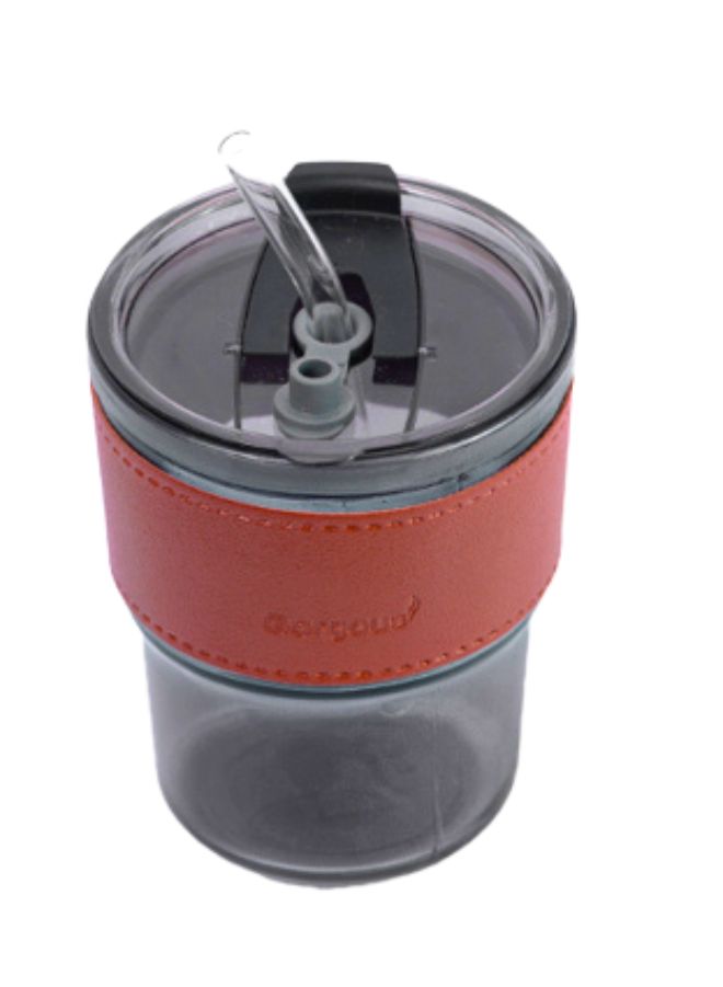 كوب قهوة سفر معزول مقبض جلدي