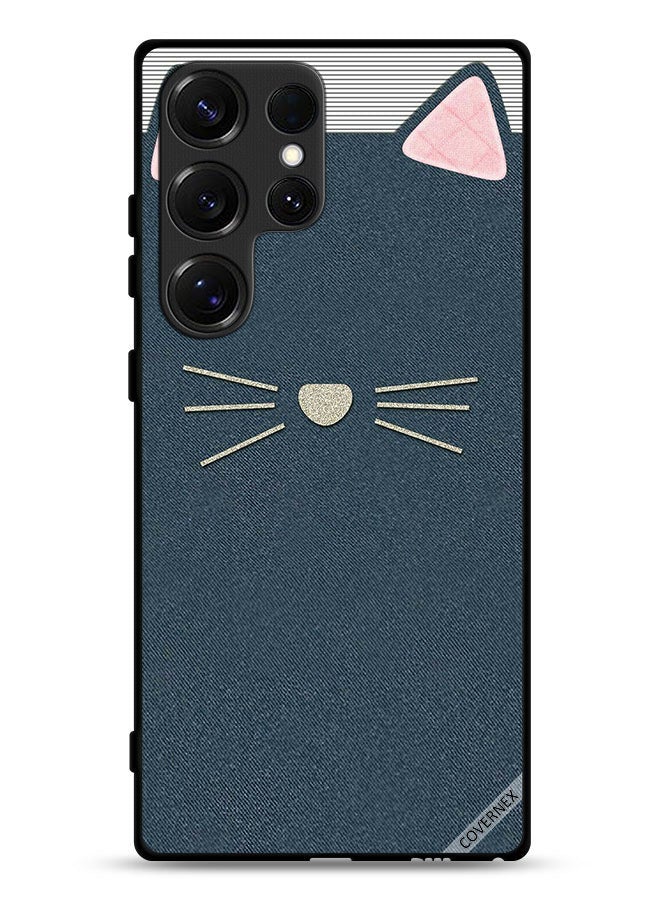 Covernex Samsung Galaxy S25 Ultra Protective Case Cover Cat Art Leather Pattern - Image 1