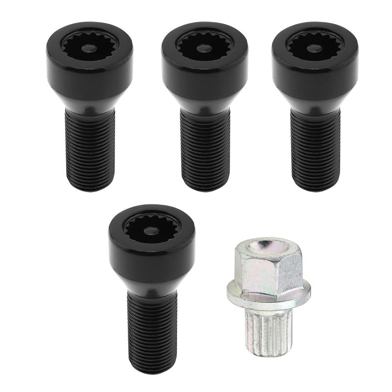 ePathChina 5pcs 36136786191 M14x125mm Wheel Lock Set Lug Nuts Bolt Fit for BMW Mini I3 I8 M2 M4 F80 X2 X4 X6 with Master Key Black AntiTheft Wheel Stud Bolt Locks - Image 2