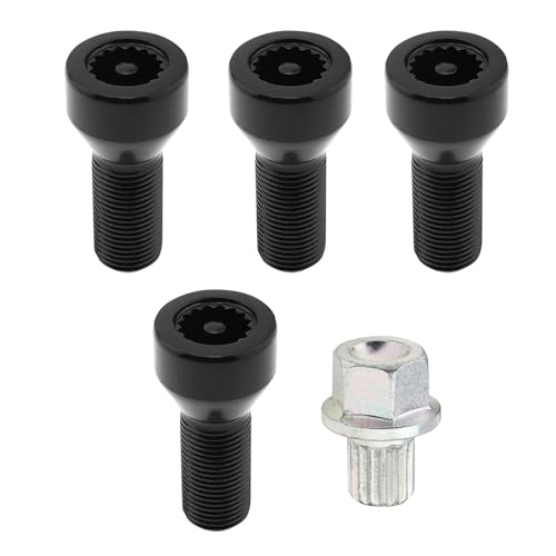ePathChina 5pcs 36136786191 M14x125mm Wheel Lock Set Lug Nuts Bolt Fit for BMW Mini I3 I8 M2 M4 F80 X2 X4 X6 with Master Key Black AntiTheft Wheel Stud Bolt Locks - Image 1