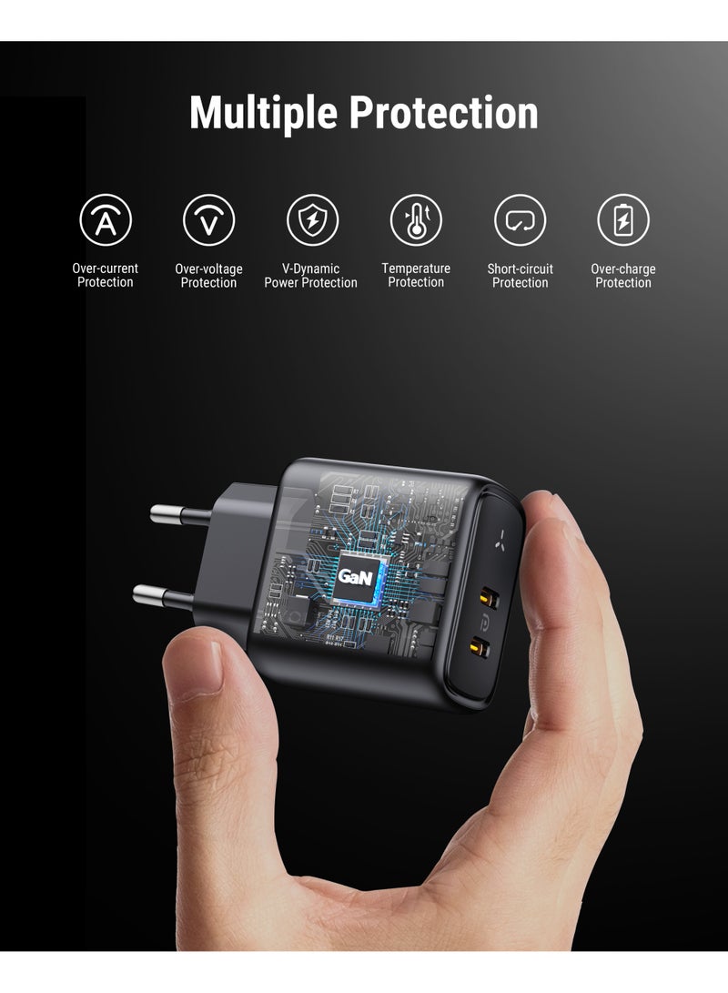 VOLTME Revo 45W, GaN PPS Dual USB C Fast Charger Super Fast Charging 2.0, Foldable Charger Compatible with iPhone 17/16/15/14Series, Galaxy S24/S23/S22 Series, MacBook Air, Black - Image 3