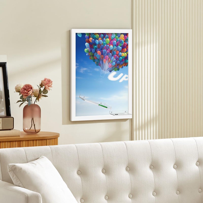 DALDED Wall Board for Lego 43217 â€˜Upâ€™ House, UP-Themed Wall Mount Showcase Your Model House with Cloud & Balloon Backdrop, Includes Acrylic Stands, Ready to Hang (Model not Included) - Image 4