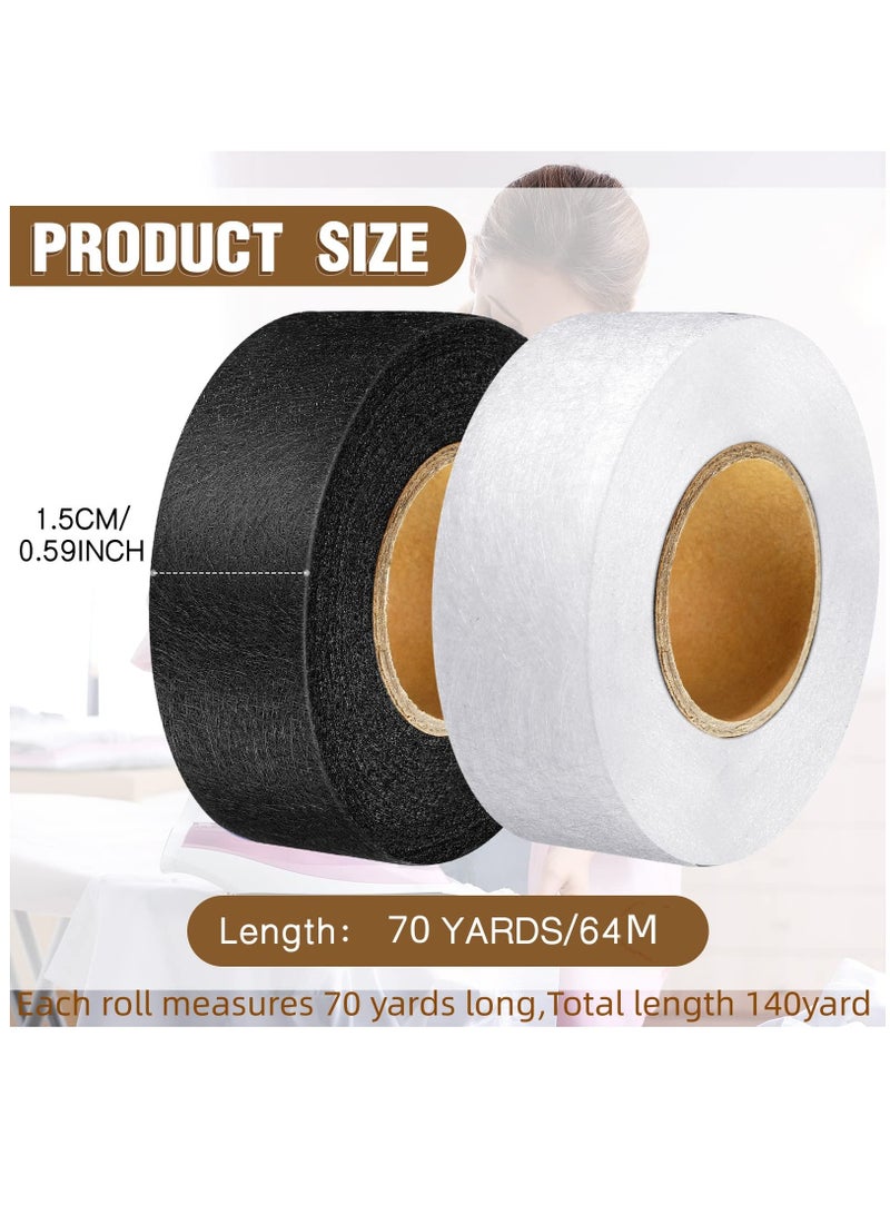 SOLARAE Iron-On Fabric Tape Heavy Duty Fusible Adhesive Hemming Strip to Repair Curtains, Clothes, Pants, Pillow Case, Uniform - No Sewing - Image 2