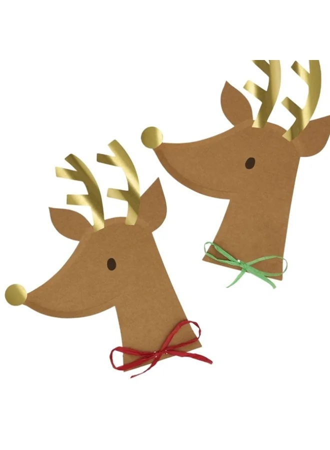 Meri Meri Reindeer With Raffia Bow Plates