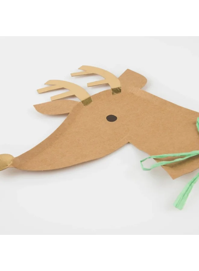 Meri Meri Reindeer With Raffia Bow Plates