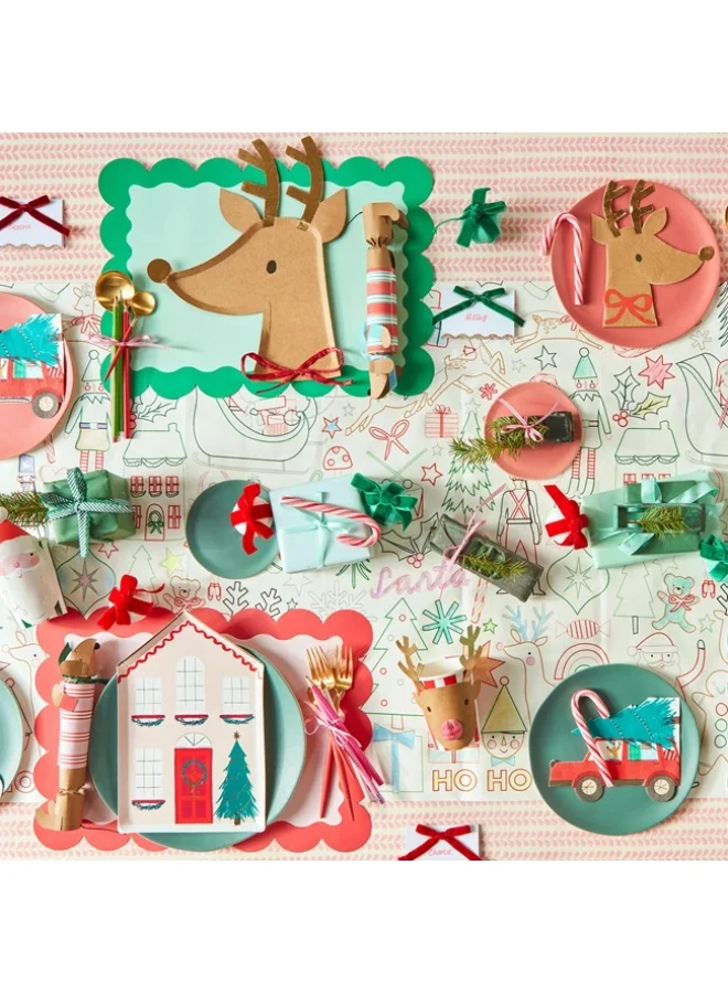Meri Meri Reindeer With Raffia Bow Plates
