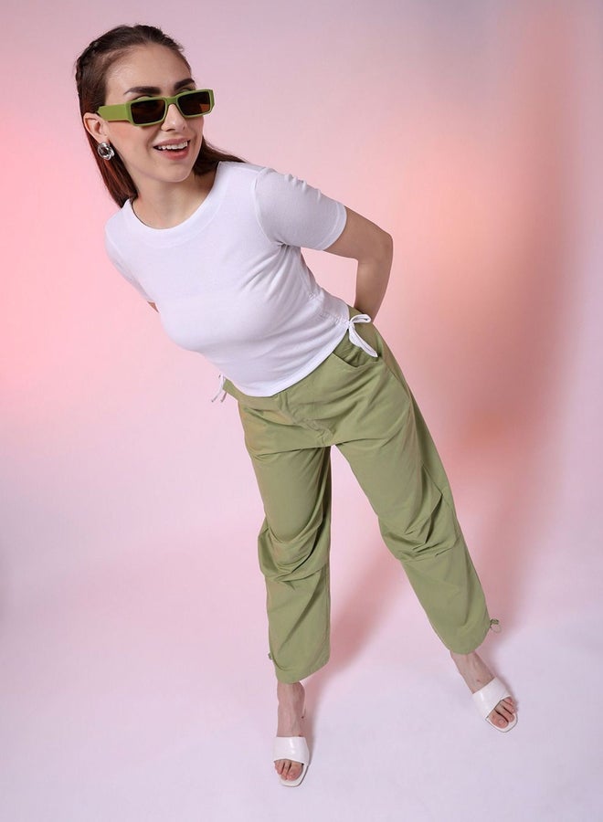 Freehand Women White Ribbed Ruched Top - Image 4