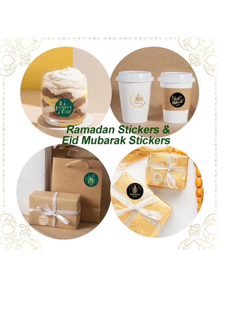 OASIS-TH 500Pcs Ramadan Kareem Adhensive Stickers Eid Mubarak Perforated Roll Sticker Gift Tag  - Image 2