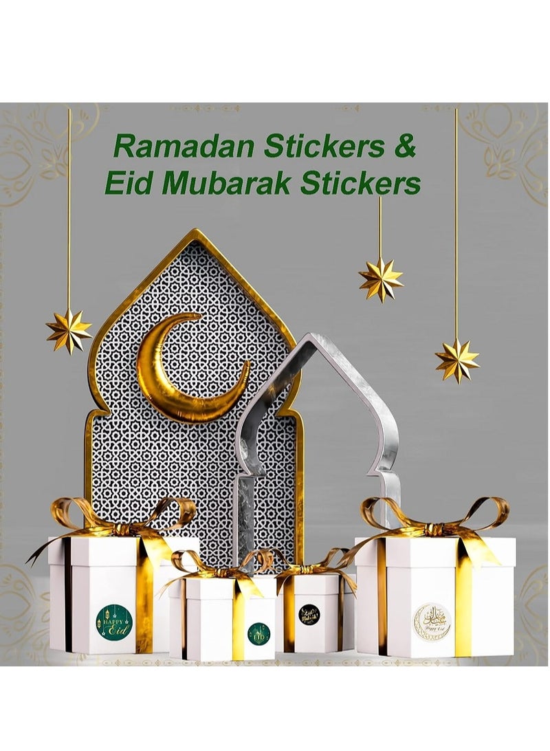OASIS-TH 500Pcs Ramadan Kareem Adhensive Stickers Eid Mubarak Perforated Roll Sticker Gift Tag  - Image 3