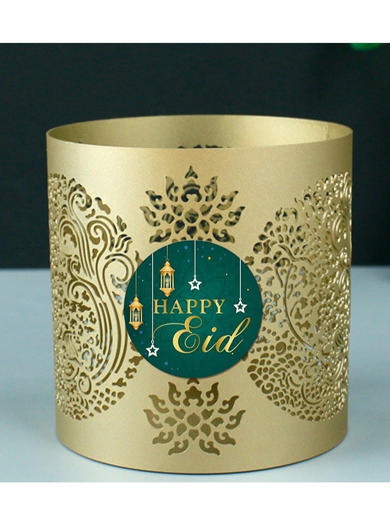 OASIS-TH 500Pcs Ramadan Kareem Adhensive Stickers Eid Mubarak Perforated Roll Sticker Gift Tag  - Image 4