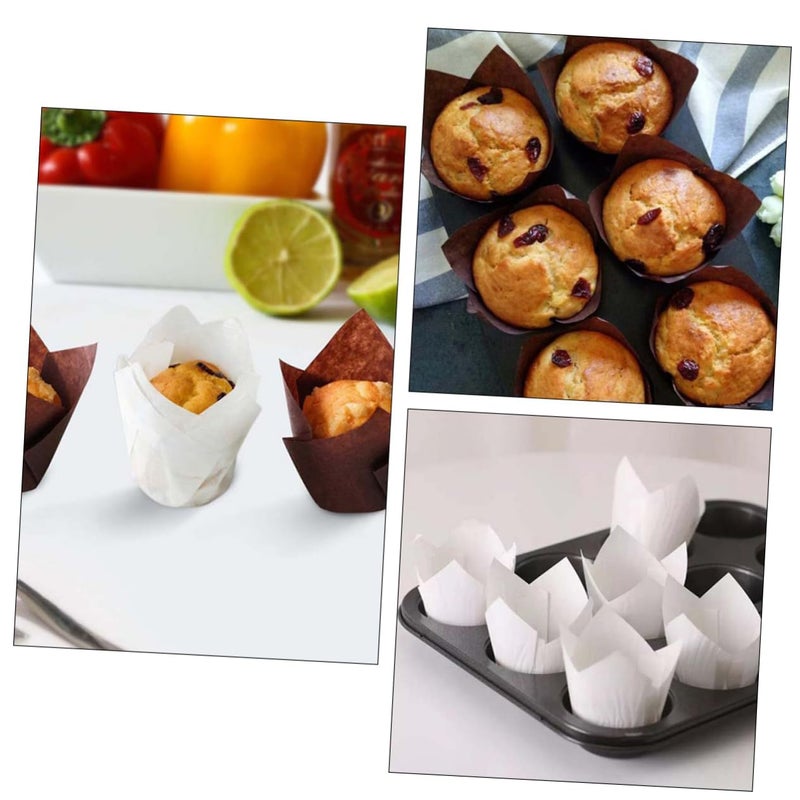White Natural High Temperature Resistant Muffin Wrappers Baking Cups Food Grade Paper - Image 3
