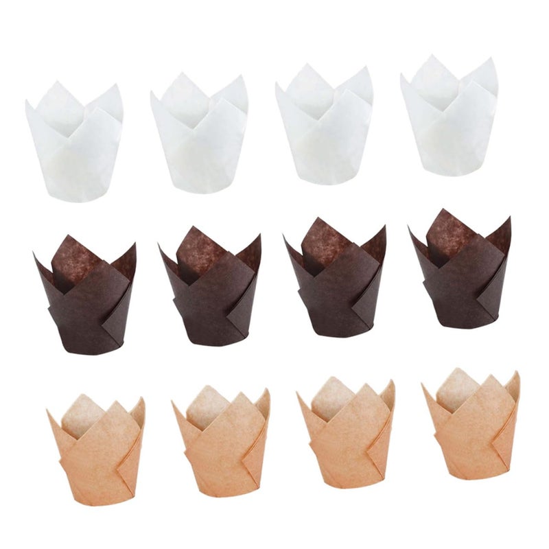 White Natural High Temperature Resistant Muffin Wrappers Baking Cups Food Grade Paper - Image 2